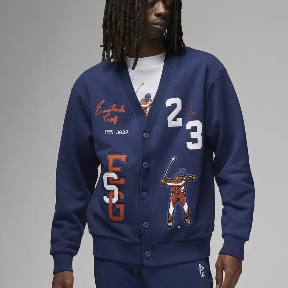 Jordan x Eastside Golf Navy Cardigan Jacket Men's Size L great condition